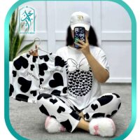 لباس راحتی ۳تکه زنانه مدل میکی ماوس قلبی 007
