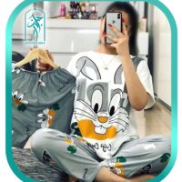 لباس راحتی زنانه ۳ تکه طرح باگز بانی Girl مدل 005