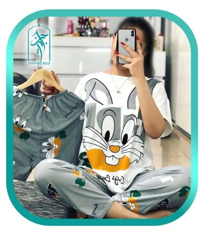لباس راحتی زنانه ۳ تکه طرح باگز بانی Girl مدل 005