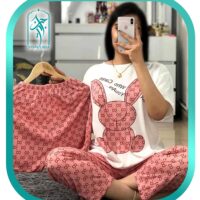 لباس راحتی ۳ تکه زنانه طرح خرگوش