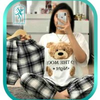 ست لباس راحتی دخترانه 3 تکه طرح خرس قهوه ای