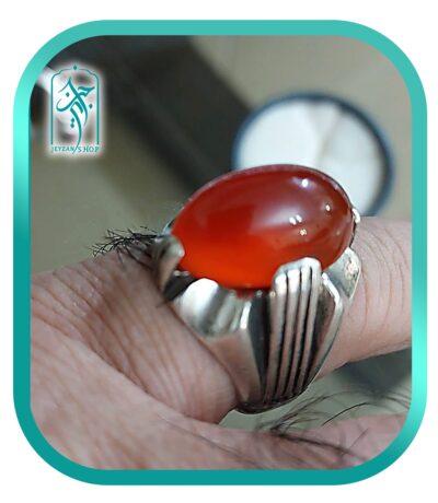 انگشتر نقره مردانه عقیق مشهد 003