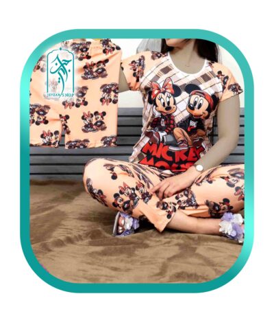 لباس راحتی ۳ تکه دخترانه طرح Mickey Mouse مدل 035
