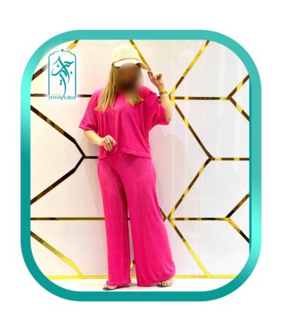 ست لباس راحتی ، مجلسی و خانگی زنانه پلیسه بگ راه راه مدل 051