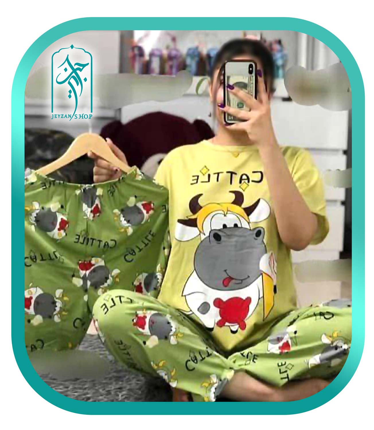 لباس ۳ تکه دخترانه راحتی مدل گاوی کتل