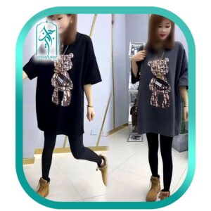 تی شرت دخترانه طرح خرس قهوه ای دیور کد 030