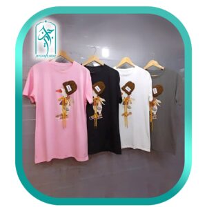 تی شرت دخترانه طرح لک لک کلاه دار مدل 037