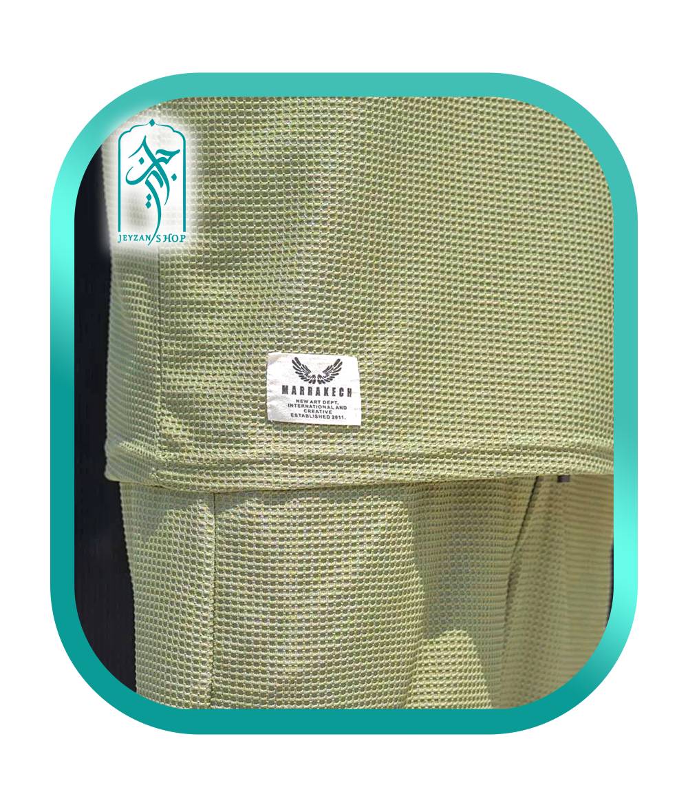 ست لباس مردانه مراکشی طرحی بیسکوئیتی پسته ای