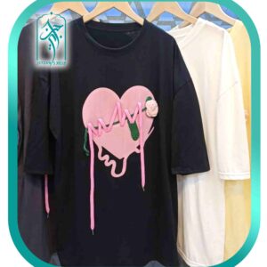 تیشرت زنانه لش گل برجسته آستین سه ربع