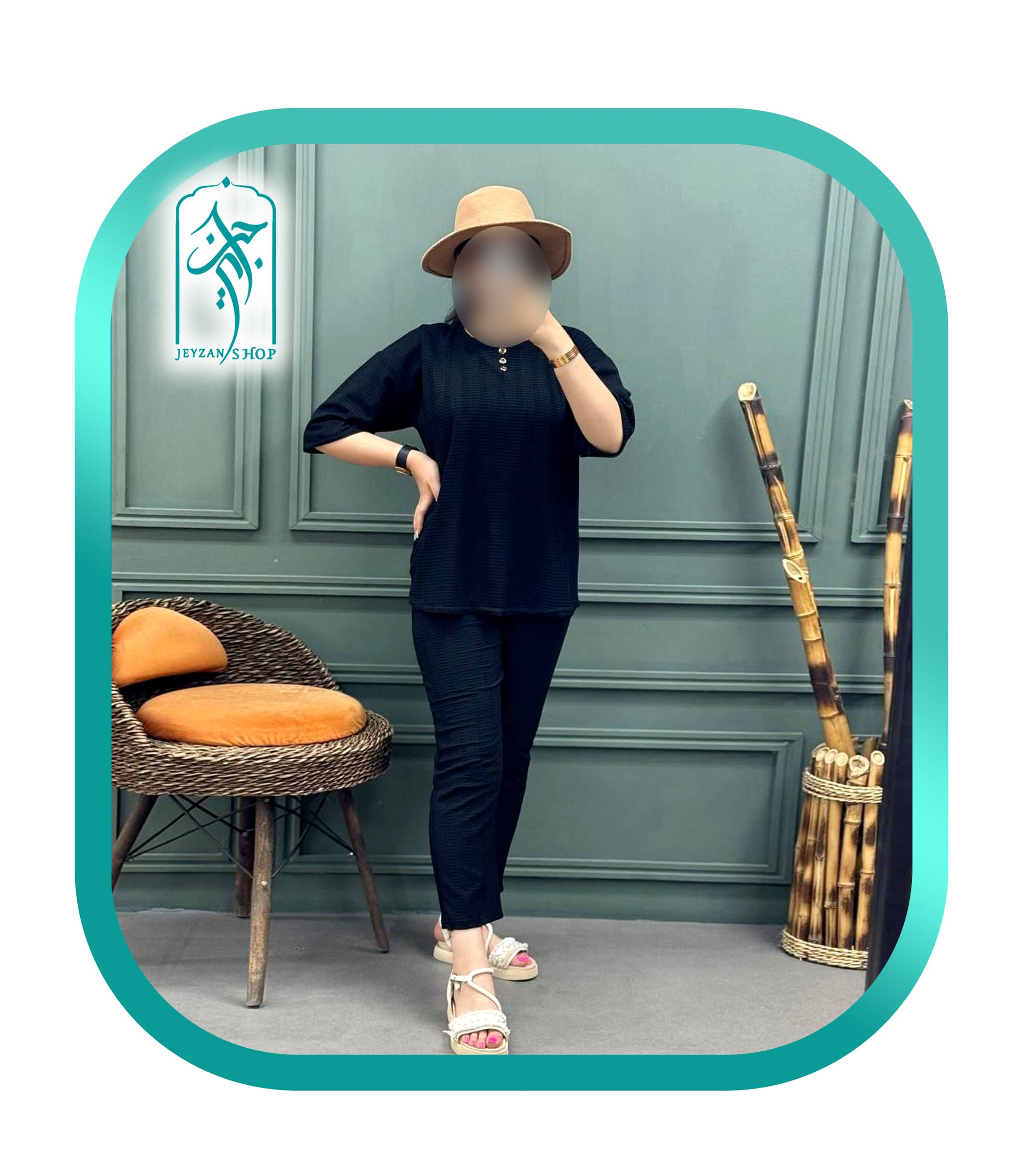 ست لباس زنانه راحتی و خانگی مراکشی یقه گرد ۳ دکمه مدل 052