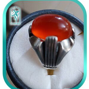 انگشتر نقره مردانه عقیق مشهد مدل 003