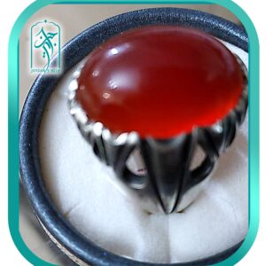 انگشتر نقره مردانه عقیق مشهد مدل 006