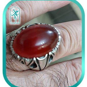 انگشتر نقره مردانه عقیق مشهد مدل 006