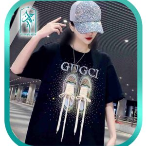 تی شرت دخترانه طرح کفش برجسته مدل 023