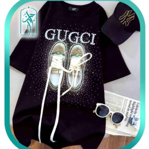 تی شرت دخترانه طرح کفش برجسته مدل 023