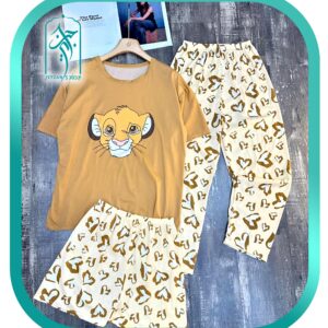 ست 3 تکه لباس زنانه طرح شیر شاه مدل 002