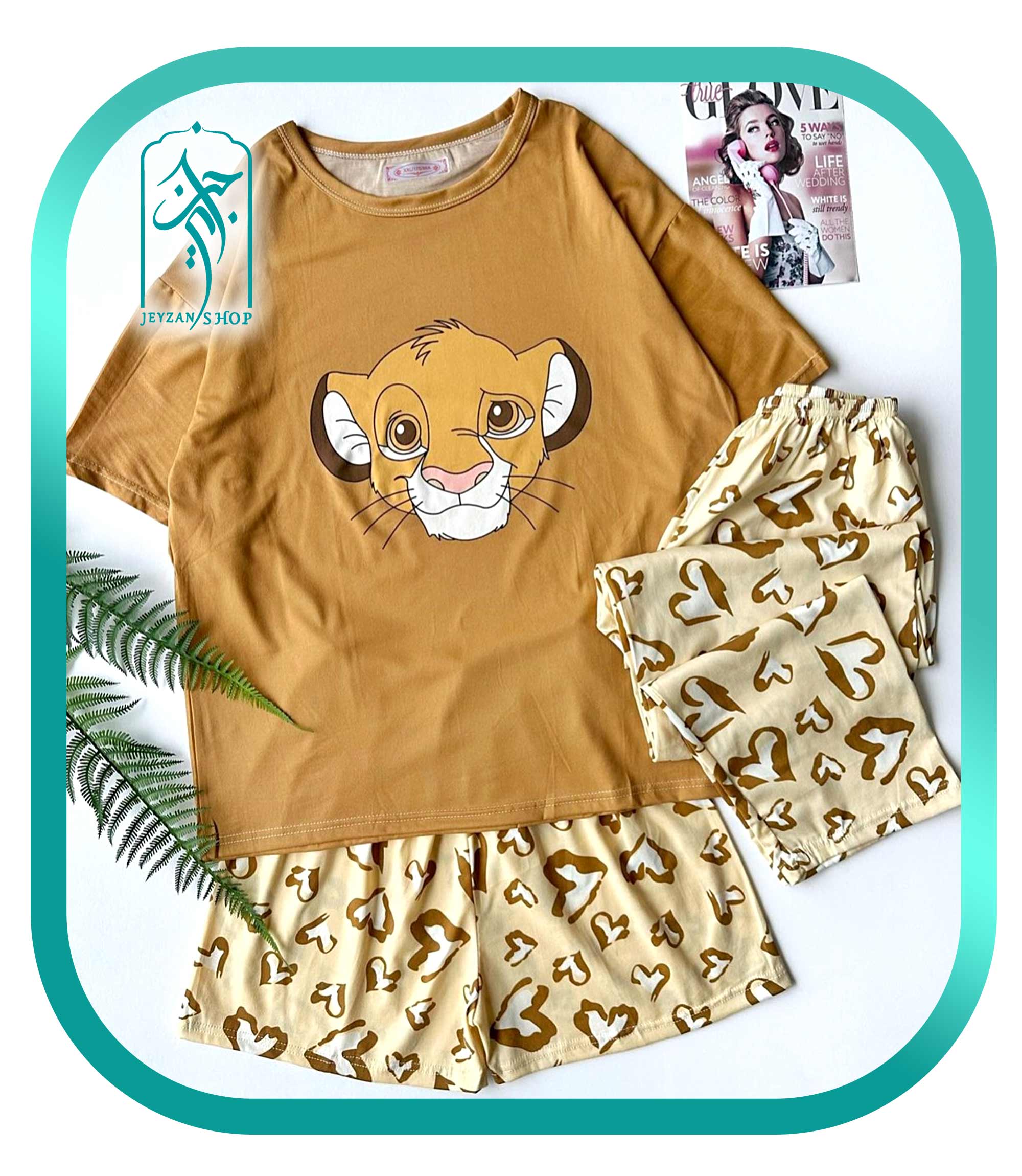 ست 3 تکه لباس زنانه طرح شیر شاه