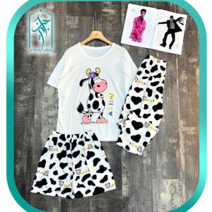 ست 3 تکه لباس زنانه طرح گاو مدل 001