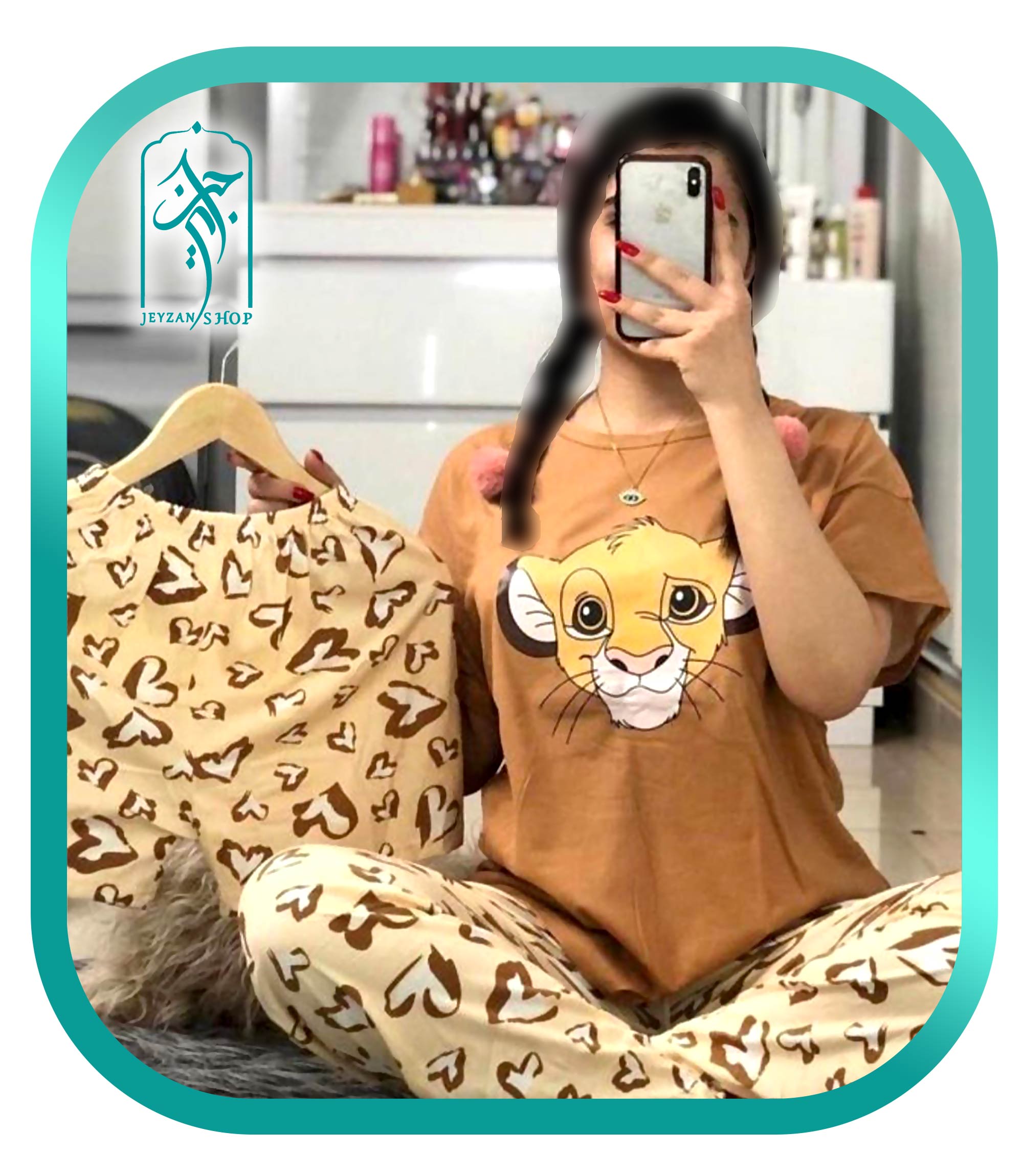 ست 3 تکه لباس زنانه طرح شیر شاه