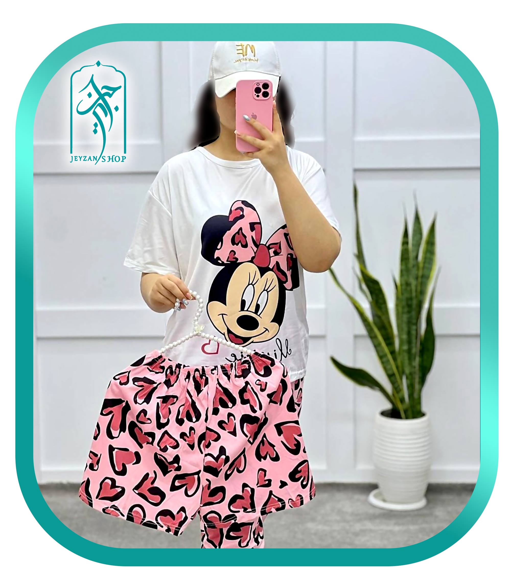 لباس 3 تکه راحتی زنانه مدل میکی موس قلبی