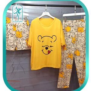 خرید ست لباس راحتی زنانه 3 تکه طرح پو