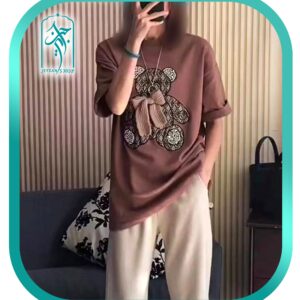 تیشرت لش فانتزی طرح خرس برجسته