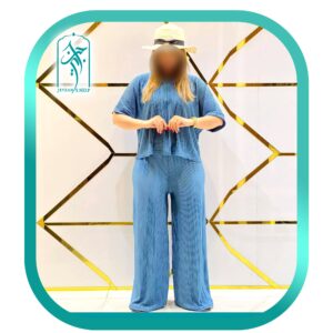 ست لباس راحتی ، مجلسی و خانگی دخترانه پلیسه بگ راه راه مدل 051