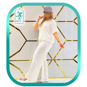 ست لباس راحتی ، مجلسی و خانگی دخترانه پلیسه بگ راه راه مدل 051