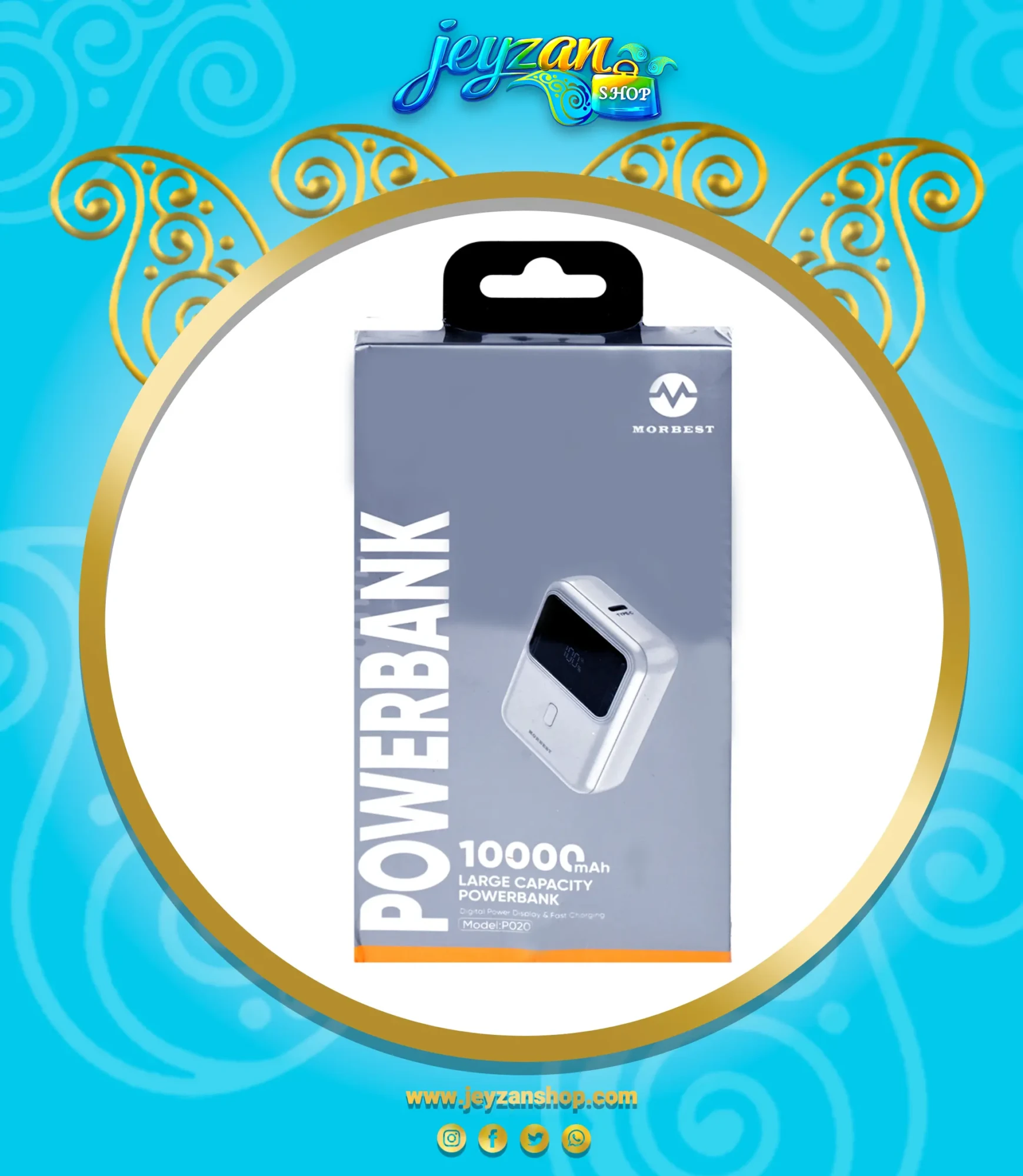 پاوربانک 10000 موربست مدل p020 ظرفیت بالا