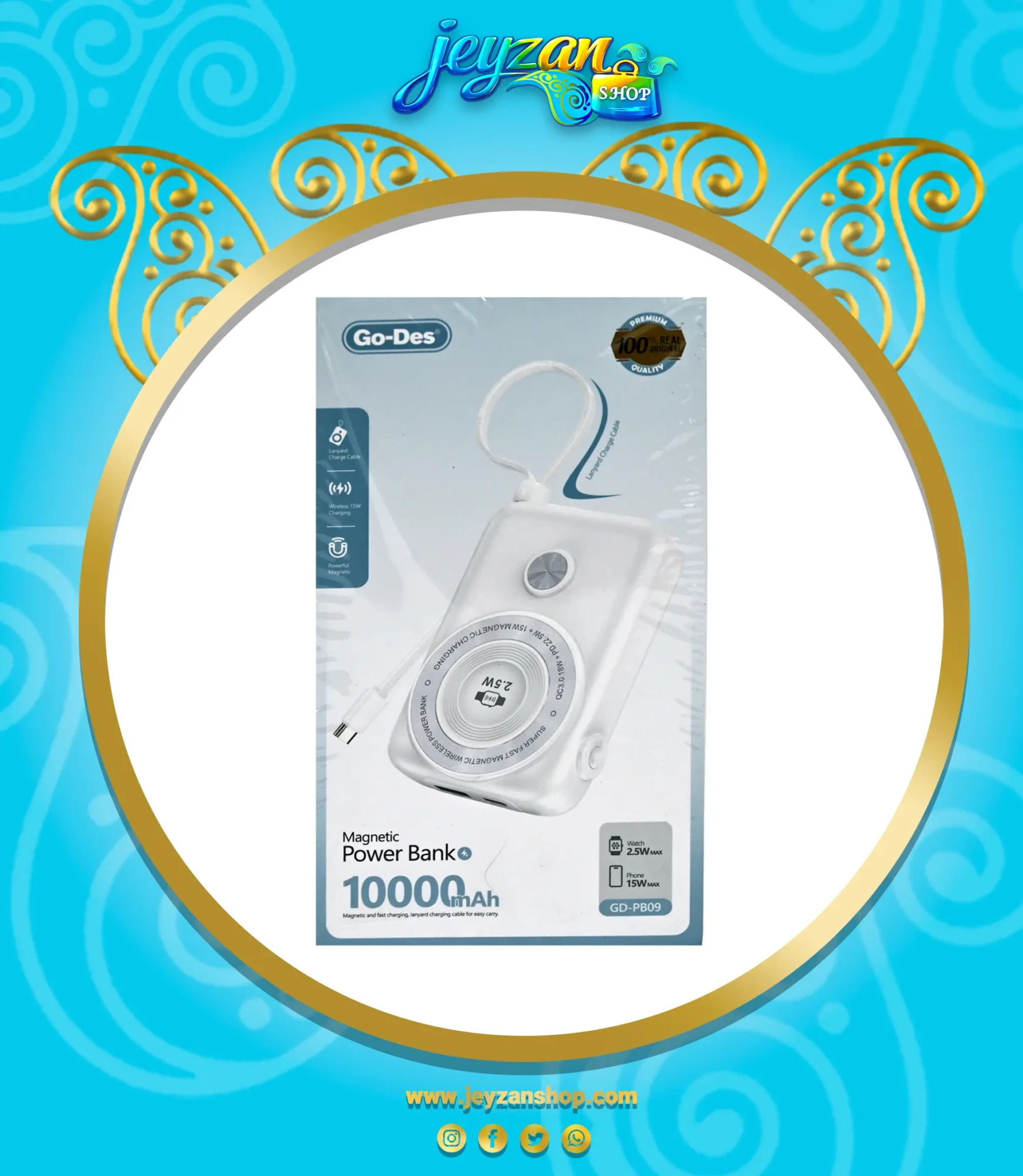 پاور پانک مگنتیک 10000 گودس مدل GD-PB09
