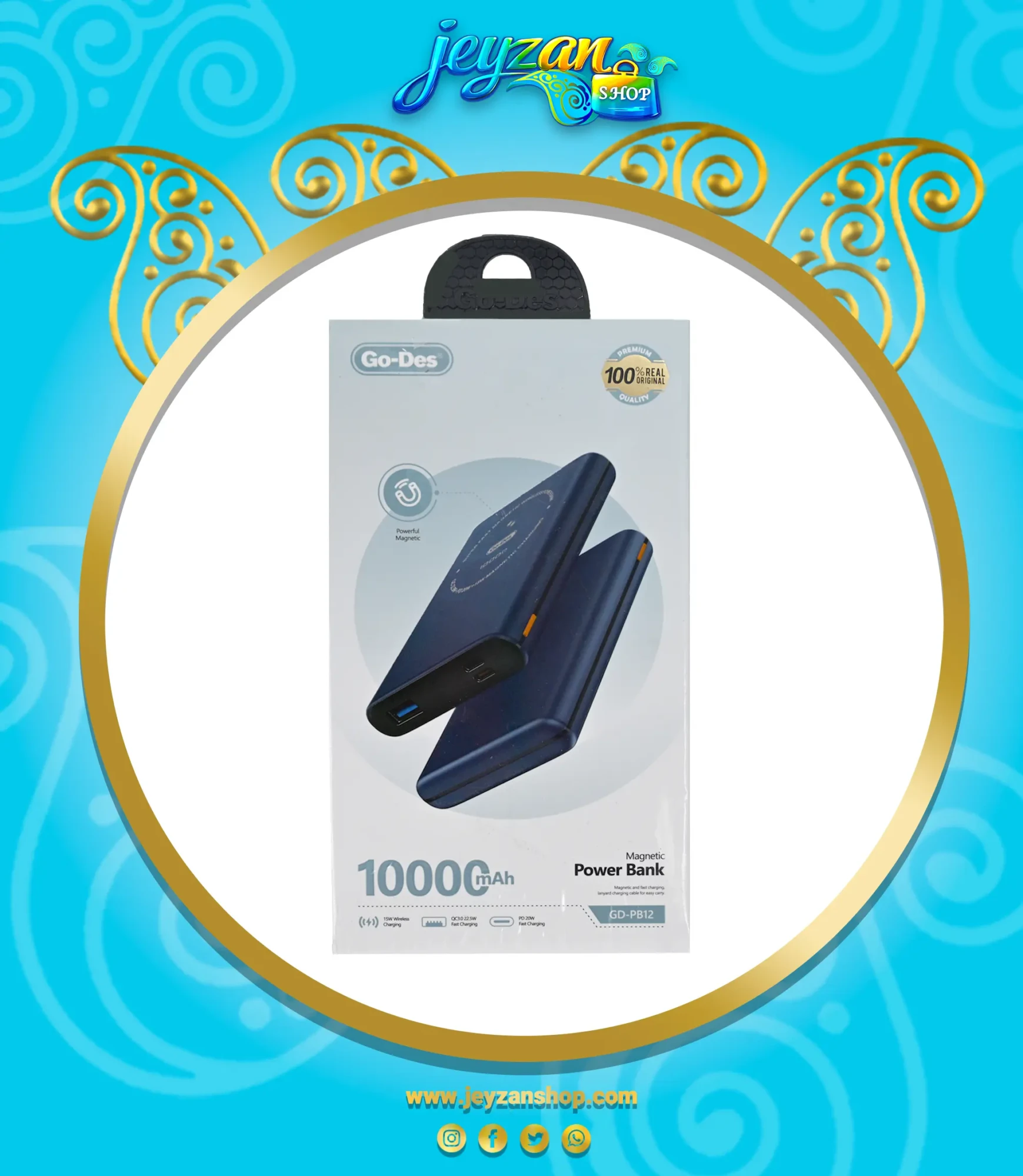 پاور پانک مگنتیک 10000 گودس مدل GD-PB12
