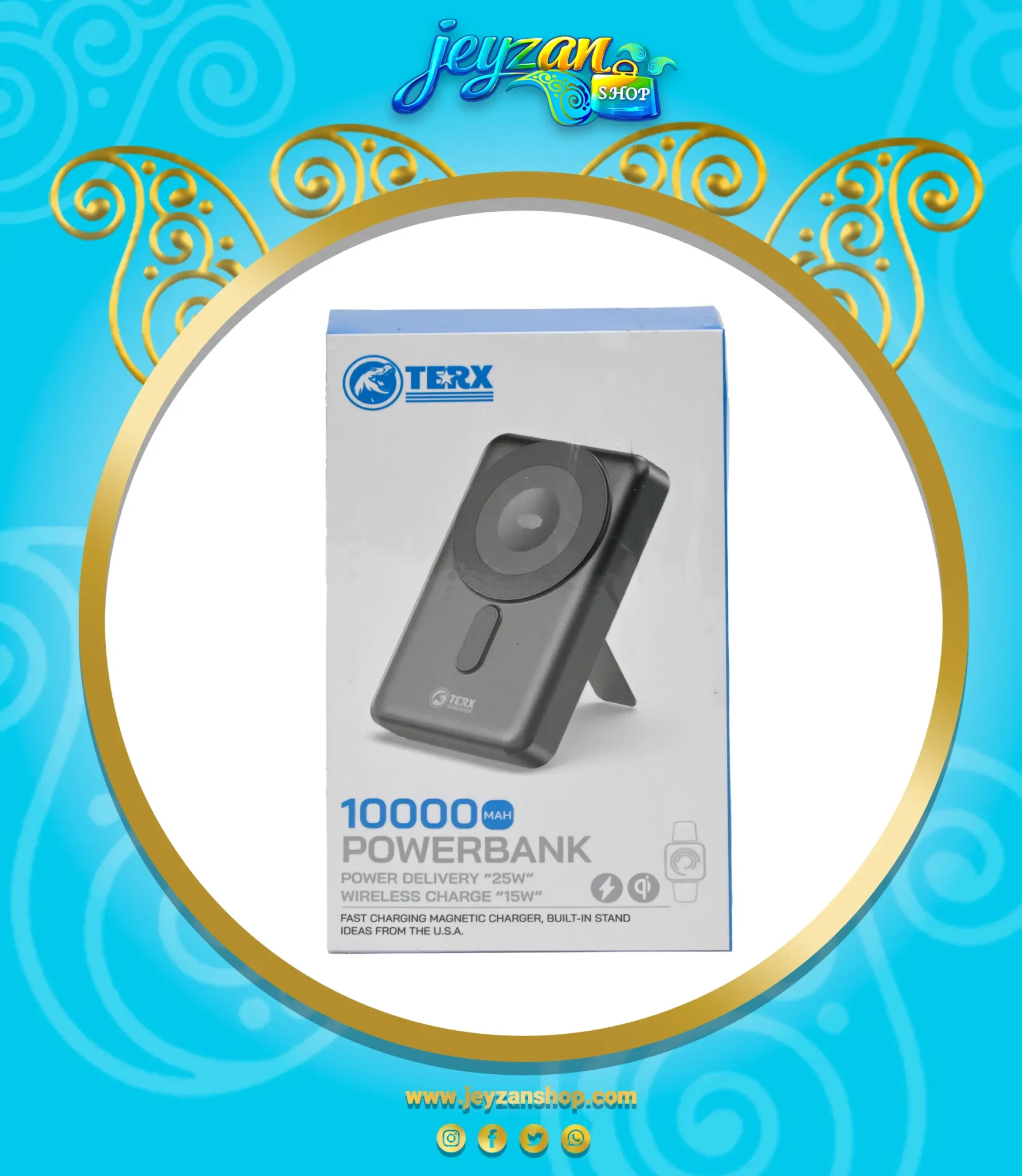 پاوربانک وایرلس 10000 تیرکس مدل TE-PB01