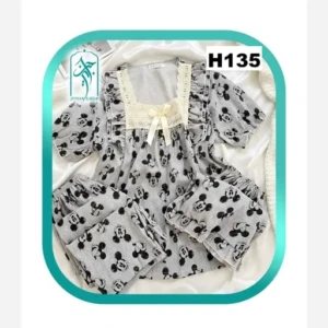 Womens and girls three piece frill set with square colla