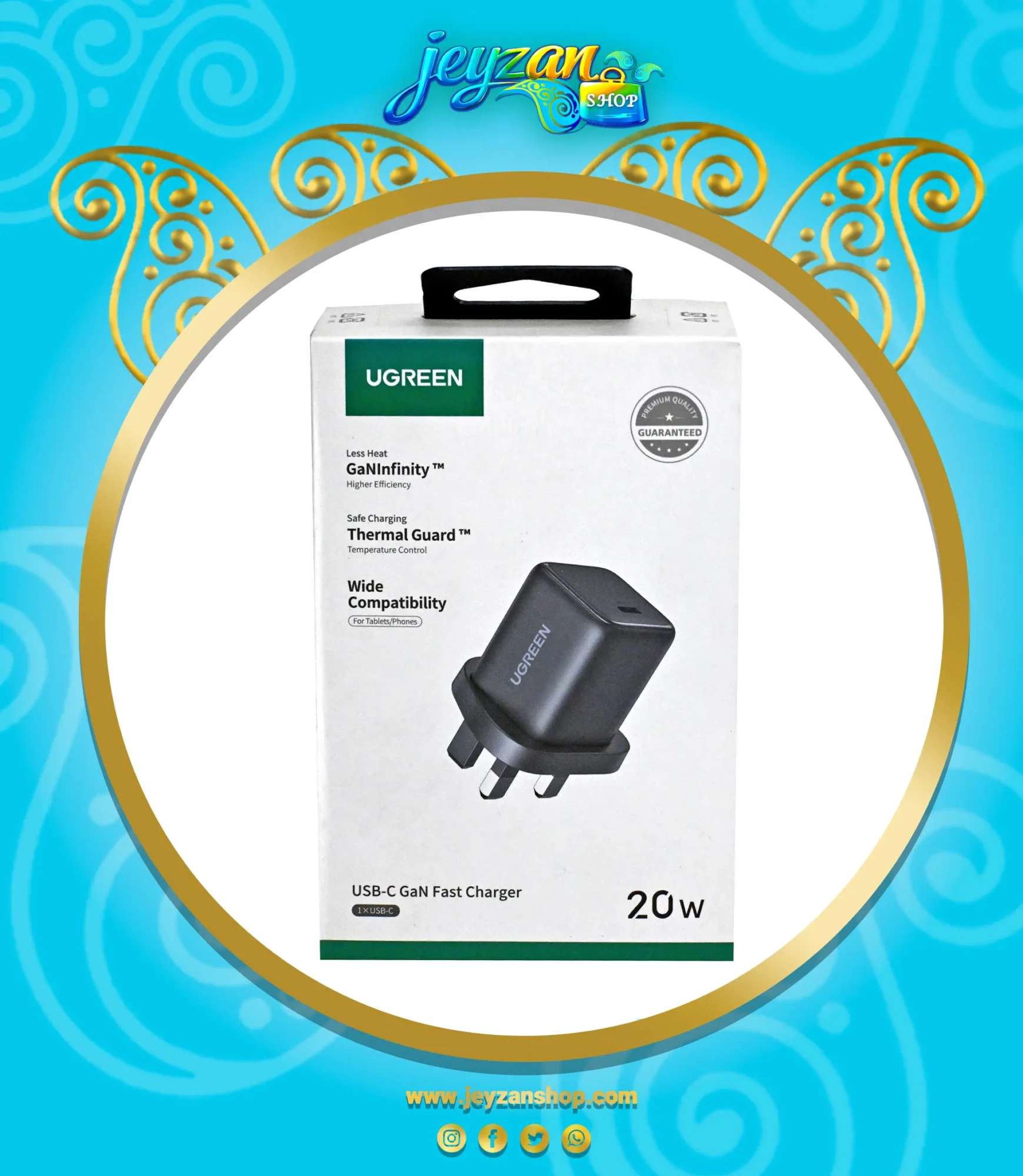شارژر دیواری یوگرین 20 وات مدل X512 فست شارژ