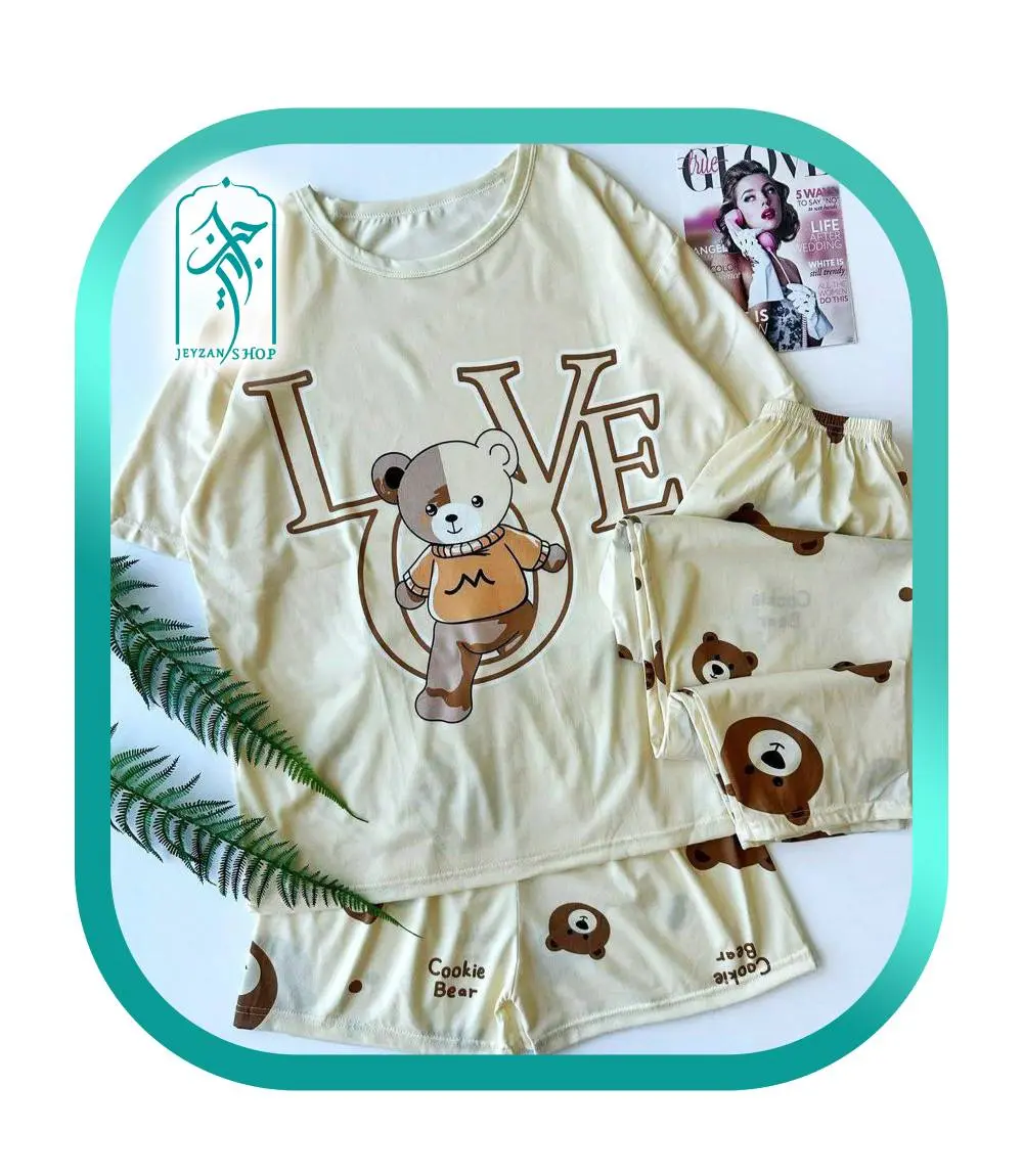 لباس ست سه تیکه راحتی زنانه طرح LOVE کد H0101