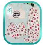 لباس ست 3 تکه راحتی زنانه مدل  HELLO KITTY کد H182