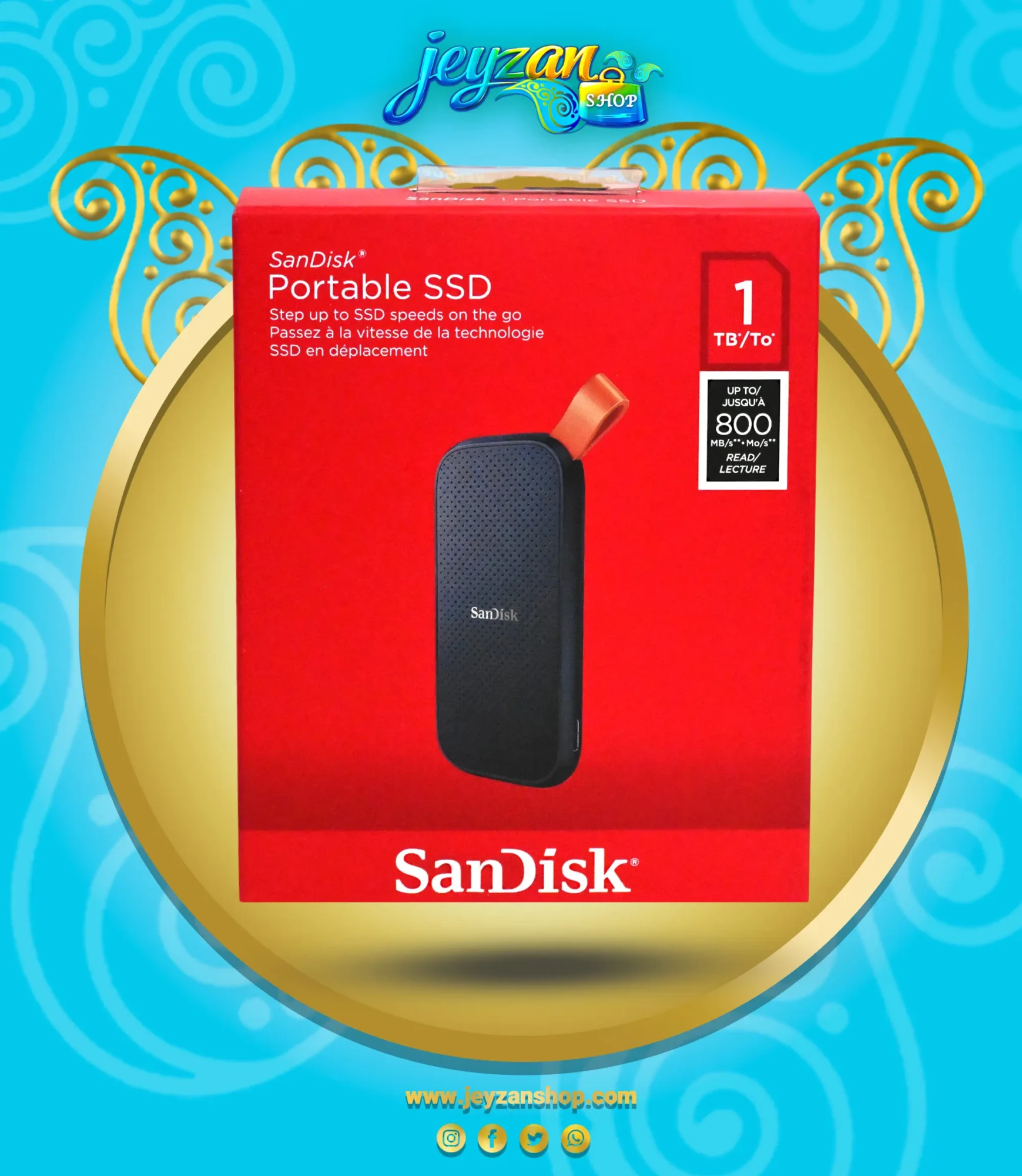 اس اس دی اکسترنال سن دیسک مدل PORTABLE SDSSDE30-1T00 یک ترابایت