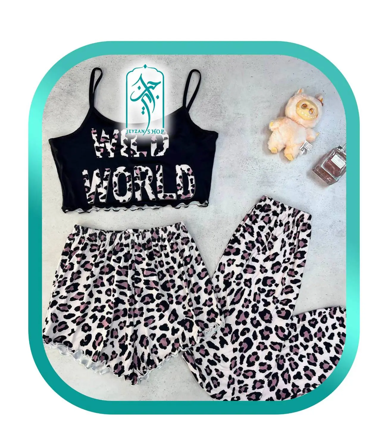 WOMENS COMFORTABLE 3 PIECE DRESS SET MODEL LEOPARD CODE H206