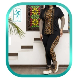 WOMENS AND GIRLS LEOPARD TSHIRT AND PANTS SET CODE H094