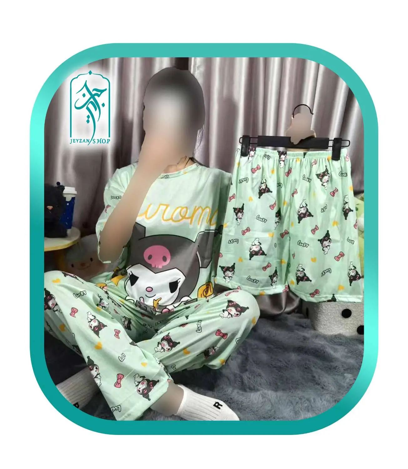 WOMENS COMFORTABLE 3 PIECE DRESS SET MODEL GREEN CHROME CODE H176