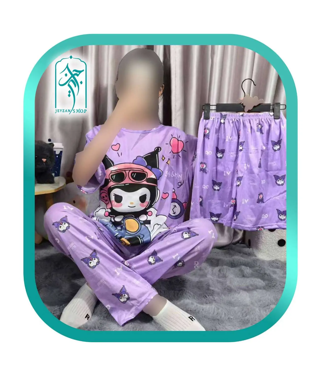 WOMENS COMFORTABLE 3 PIECE DRESS SET MODEL PURPLE CHROME CODE H178