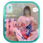 لباس ست 3 تکه زنانه طرح استیچ صورتی کدH175