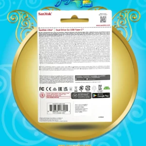 فلش مموری سن دیسک دو رابط 128 گیگ Ultra Dual Drive GO