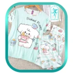 لباس ست سه تکه زنانه و دخترانه طرح Baked puppy کد H228