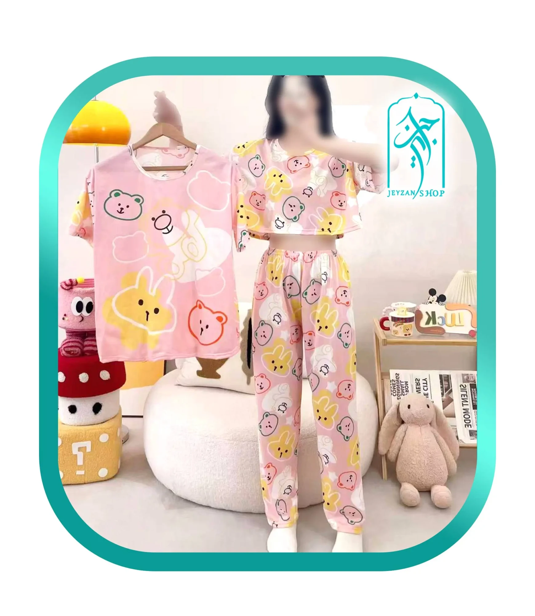 لباس ست سه تکه زنانه طرح خرس کد H278