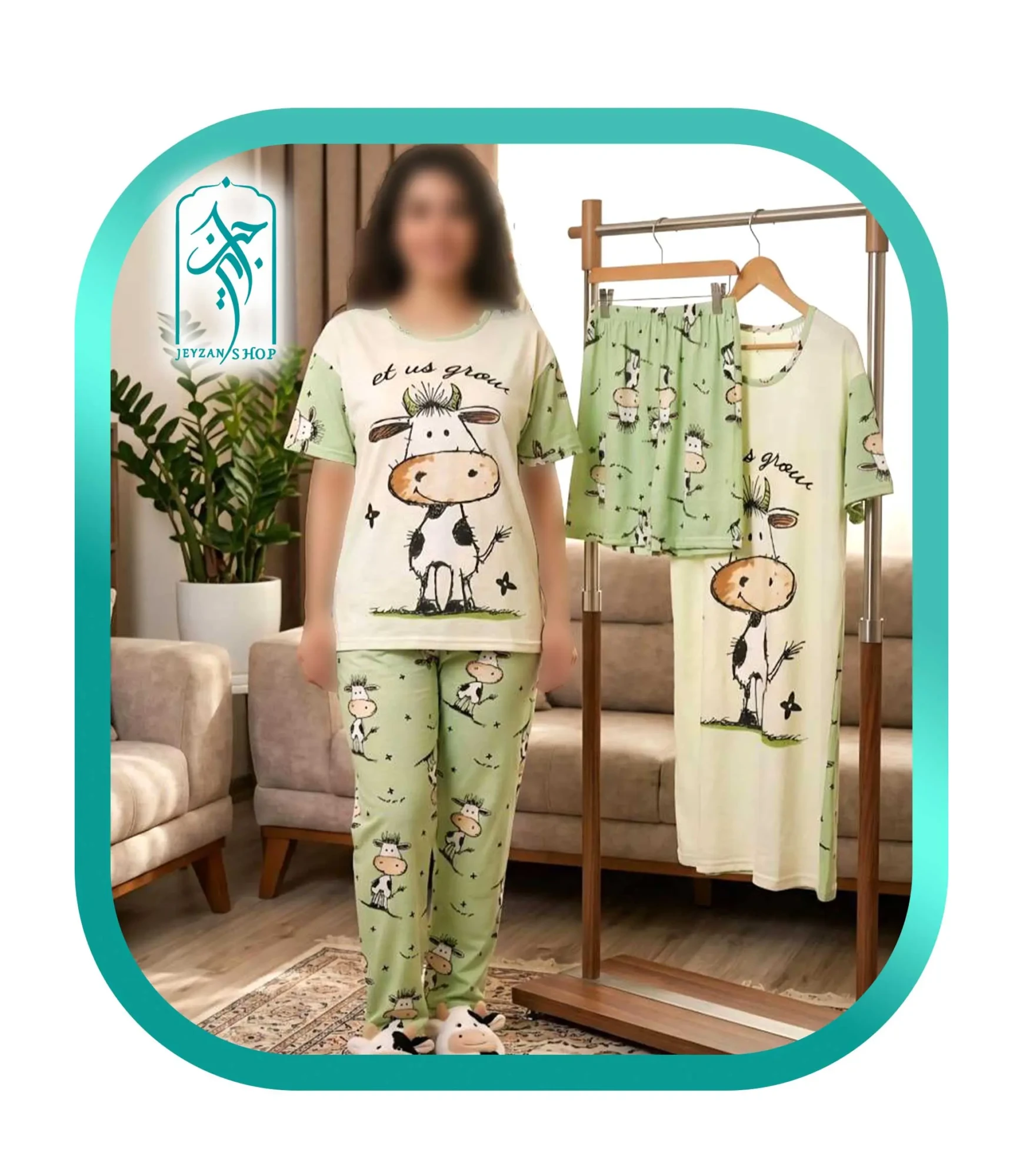 WOMENS FOUR PIECE DRESS SET COW DESIGN CODE H239