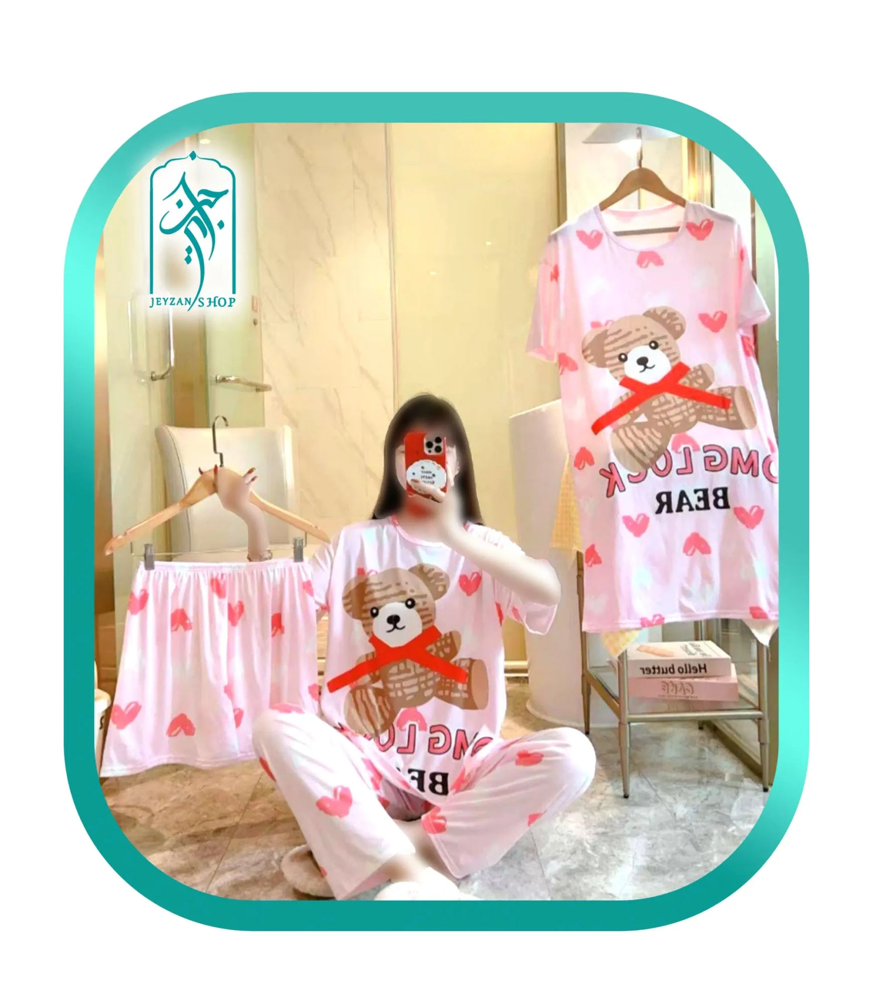 WOMENS FOUR PIECE DRESS SET HEART BEAR DESIGN CODE H240
