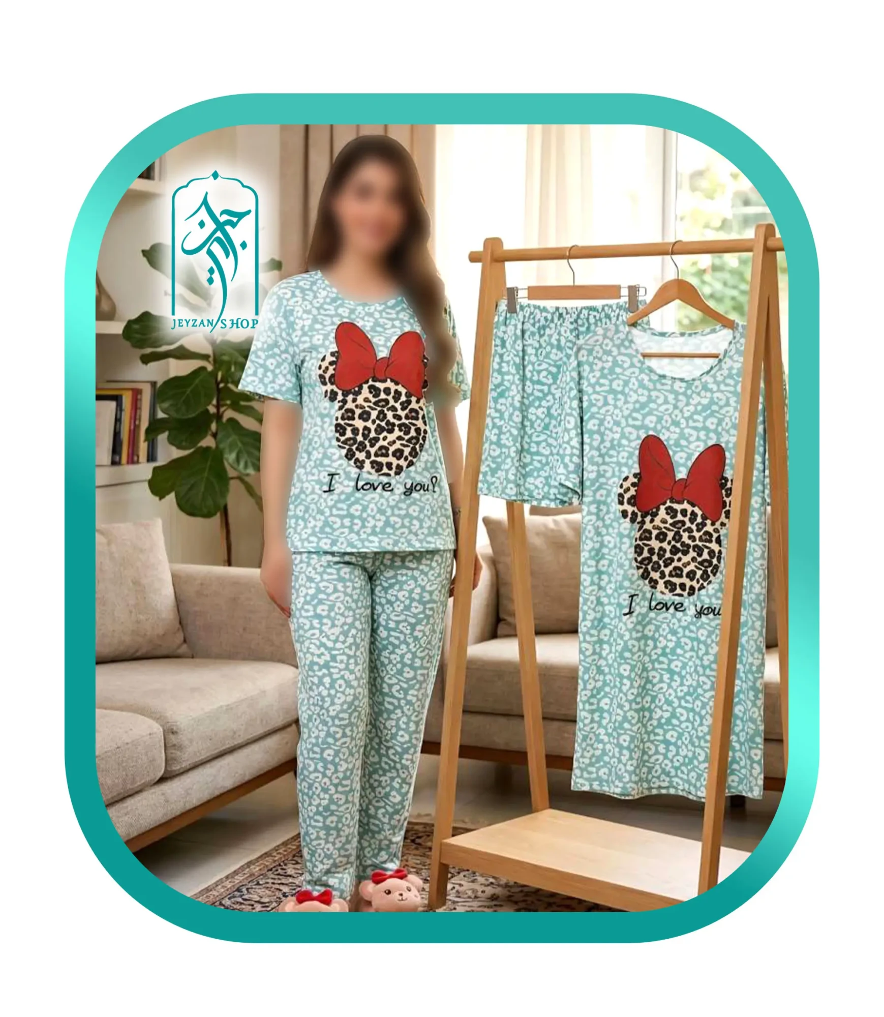 WOMENS FOUR PIECE DRESS SET MICKEY MOUSE LEOPARD DESIGN CODE H232
