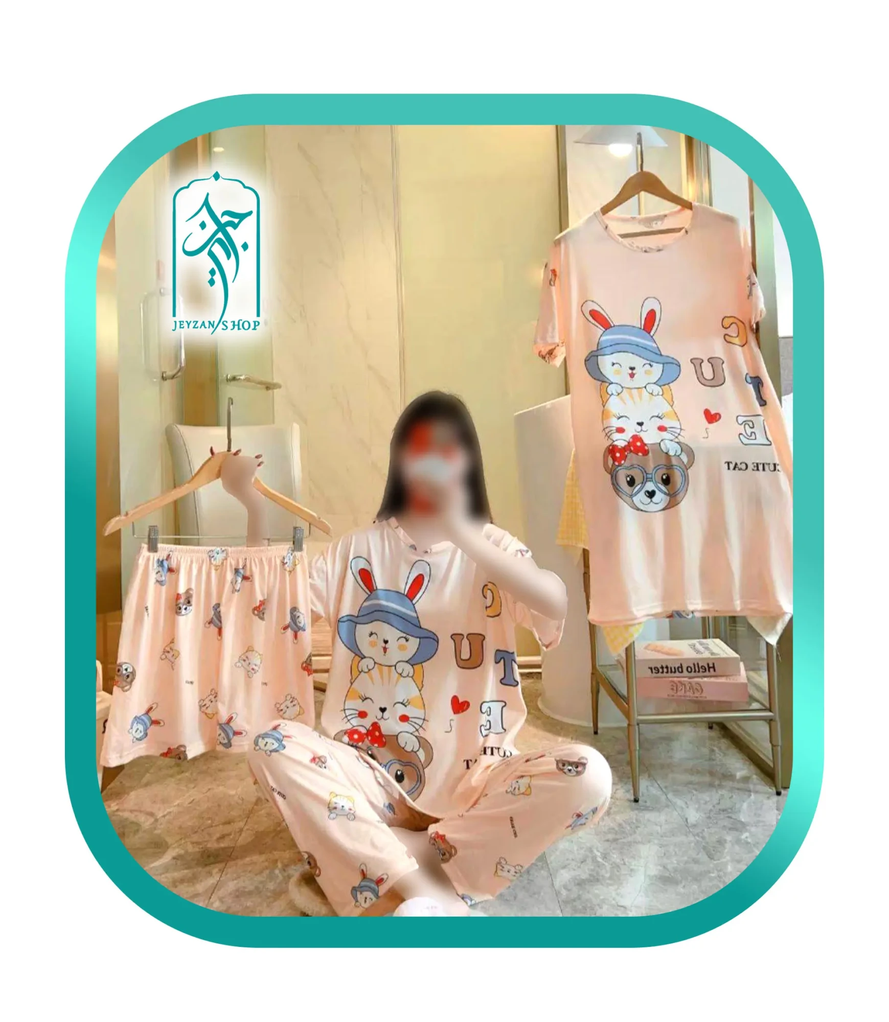 WOMENS FOUR PIECE DRESS SET RABBIT AND HIS FRIENDS DESIGN CODE H231