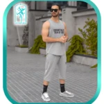 ست تاپ و شلوارک مردانه کد H150